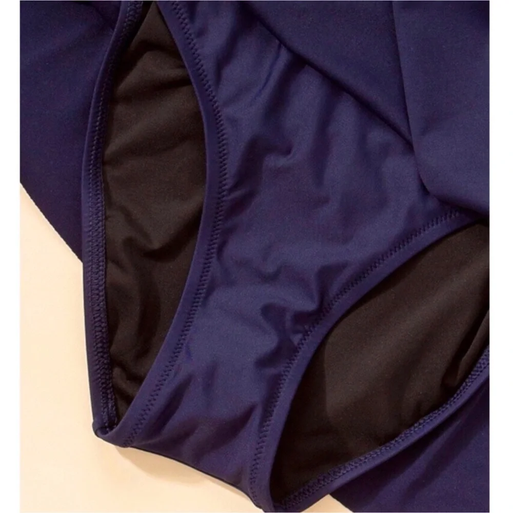 2 LEFT! Navy Ultimate Modest Women’s Swim Dress Halter Summer Bathing Suit - Picture 7 of 7